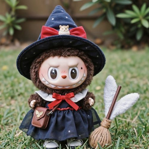 labubu拉布布魔法女巫套装对马卡龙娃衣挂件一二三代可用服装着替 - 图1