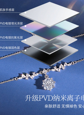 S925爆闪玫瑰2克拉轻奢小众项链
