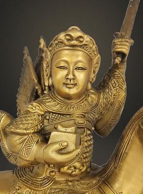 飞龙纯铜骑一般报纸马佛像黄跑胡跑铜像左右对马家饰