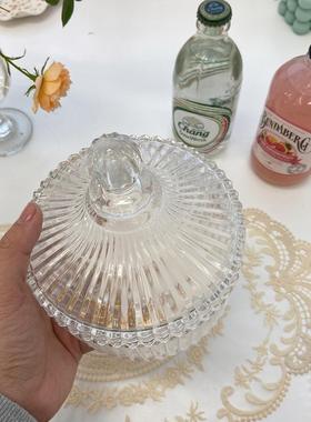 透明蒙古包玻璃糖缸收纳罐糖果罐婚庆罐蜡缸带盖玻璃器皿现货