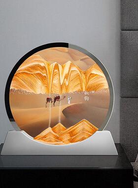 创意流沙画摆件沙漏轻奢乔迁生日礼物3D立体办公室家居电视柜饰品