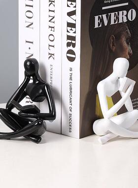 阅读者抽象人物小摆件图书馆书店书架装饰品书房桌面布置创意摆设