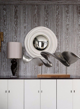 现代售楼处玄关流水波纹雕塑艺术品间展厅酒店大堂前台装饰品摆件