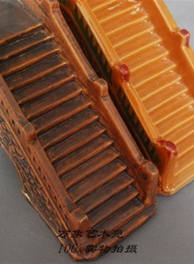 长3至34cm古代通花桥拱桥陶瓷摆件假山盆景鱼缸吸水石造景配件