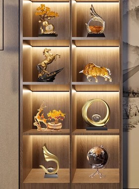 新中式轻奢高档电视柜装饰品摆件套装2024新款书房博古架客厅摆设