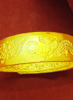 仿黄金戒指情侣龙凤小确幸不掉色