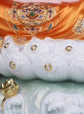 康盛汉白玉全堂五圣像释迦观音地藏王大势至弥勒佛像居家供奉摆件