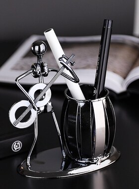 创意铁艺乐队笔筒摆件儿童办公室桌面客厅家居实用装饰品送礼好物