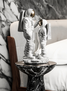 北欧太空人桌面装饰摆饰客厅玄关电视柜柜台太空人亲子对立工艺礼