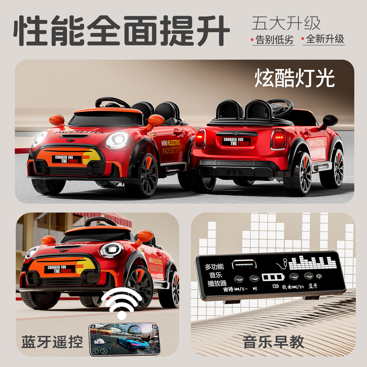 儿童电动车可坐人四轮汽车男女孩可遥控玩具车宝宝双人座充电童车,淘宝优惠券,粉丝福利购,淘宝优惠卷