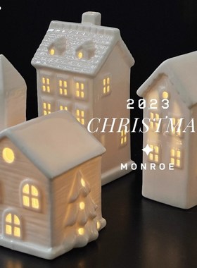 创意灯光2023新款圣诞节桌面装饰小摆件餐桌摄影道具布景圣诞礼物