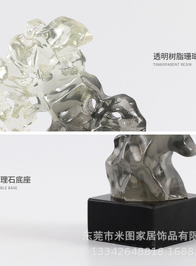 新中式雕塑摆件创意酒店样板房大堂展厅玄关装饰品别墅会所售楼处