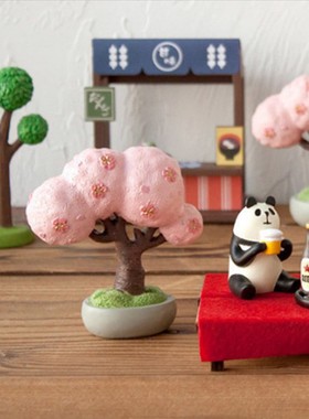 日式杂货 樱花树 少女心娃娃屋微景观拍摄场景道具摆件