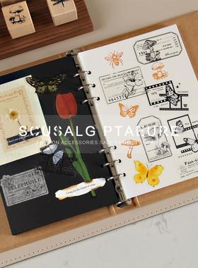 样板房书房书桌软装摆件花艺儿童房昆虫植物干花标本主题装饰品