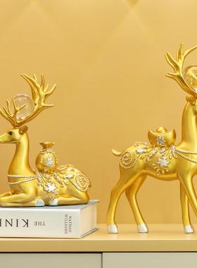 引进财富宝鹿桌面饰品轻奢高端入口客厅电视柜酒柜搬迁新家葫芦装