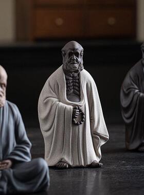 中式禅意达摩祖师爷人物摆件创意陶瓷工艺品家居客厅桌面装饰摆设
