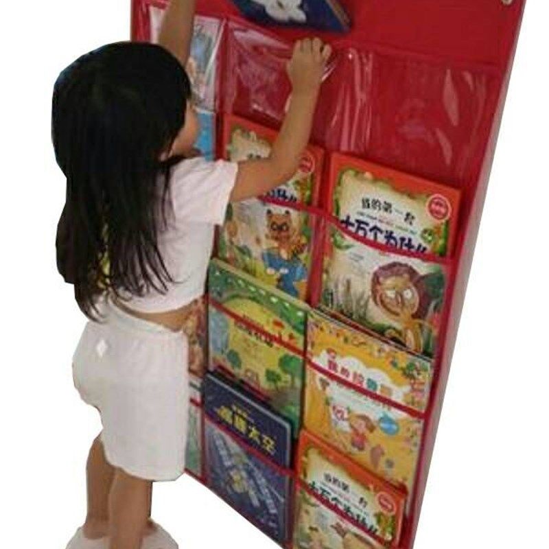 定做儿童图书收纳挂袋 6格绘本画画作业透明展示书袋牛津纺杂志袋,淘宝优惠券,粉丝福利购,淘宝优惠卷