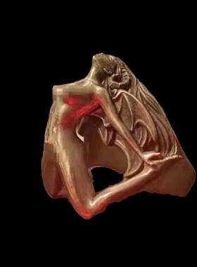 欧美大胆手工魔h女lilith莉莉丝戒指开口可调指环男女做旧关节指