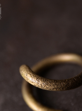 非鱼之家手工复古铜n戒指男 简约个性日韩指环潮女 情侣原创饰品