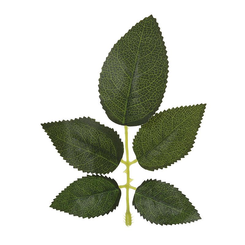 厂家直仿真丝印单支玫瑰叶橱窗摆件摄影道具家居装饰摆件现货 - 图3