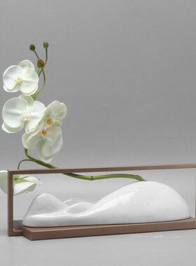 铁艺样板间酒柜软装插花现代新中式摆设摆件器饰品创意陶瓷花室内