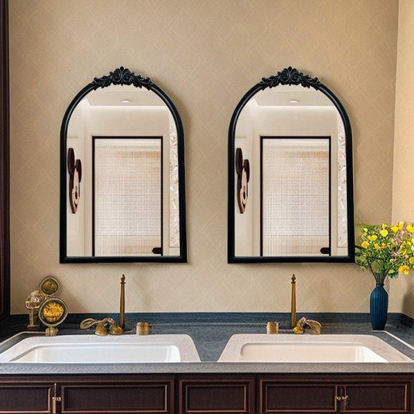 欧式法式拱形卫生间镜子中古化妆镜智能灯玄关壁炉装饰壁挂镜,淘宝优惠券,粉丝福利购,淘宝优惠卷