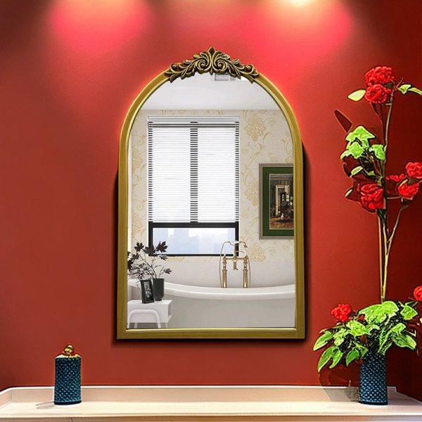 欧式法式拱形卫生间镜子中古化妆镜智能灯玄关壁炉装饰壁挂镜,淘宝优惠券,粉丝福利购,淘宝优惠卷