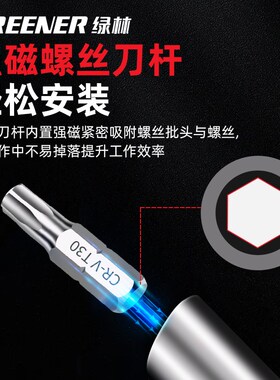 绿林电动螺丝刀批头套装十字梅花内六角电动手电钻十字批头起子