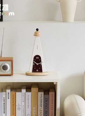WOZOOM屋准侘寂风家居创意时钟摆件入户玄关摆台式钟表桌面装饰品