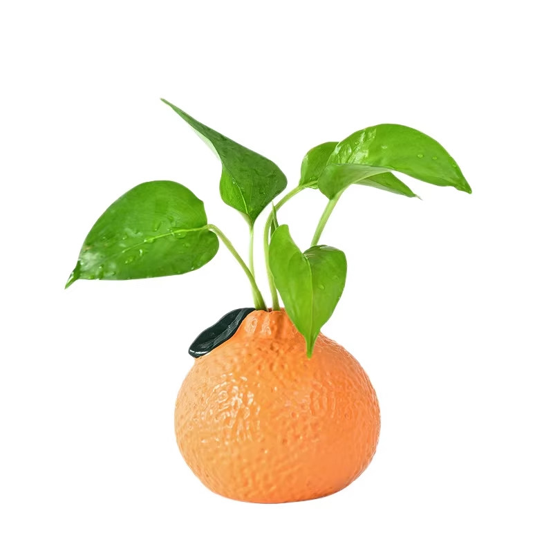 仿真橘子小花瓶摆件客厅插花水培植物鲜花绿萝高颜值桌面装饰摆件,淘宝优惠券,粉丝福利购,淘宝优惠卷