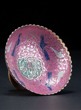 尼泊尔铜果盘复古点心零食托盘篮高脚茶点盘茶具茶道日式水果碟