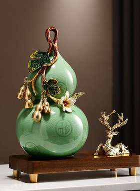 五福临门葫芦摆h件高档新中式创意客厅酒柜电视柜装饰乔迁新居礼