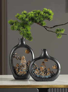 新中式博古c架酒柜装饰品客厅茶几家居摆设茶室桌面高档工艺品摆