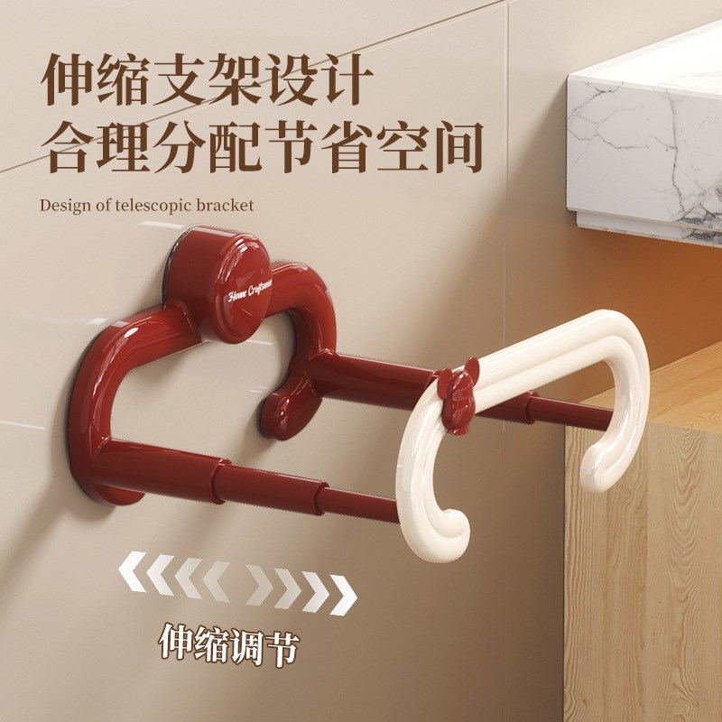 多巴胺脸盆架壁挂式卫生间浴v室可折叠免打孔洗手间挂钩置物收纳 - 图1