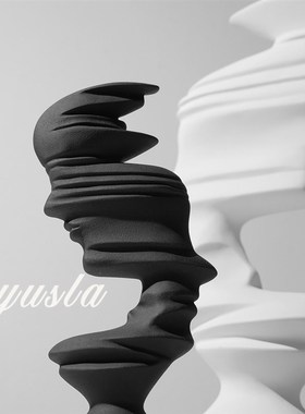 客厅简约抽象人物摆件个性创意y树脂书房家居装饰品电视柜玄关摆