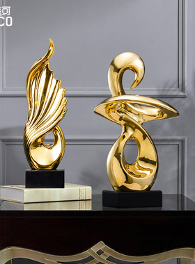八方来财b现代轻奢好寓意摆件高端大气办公室酒柜玄关雕塑家居饰