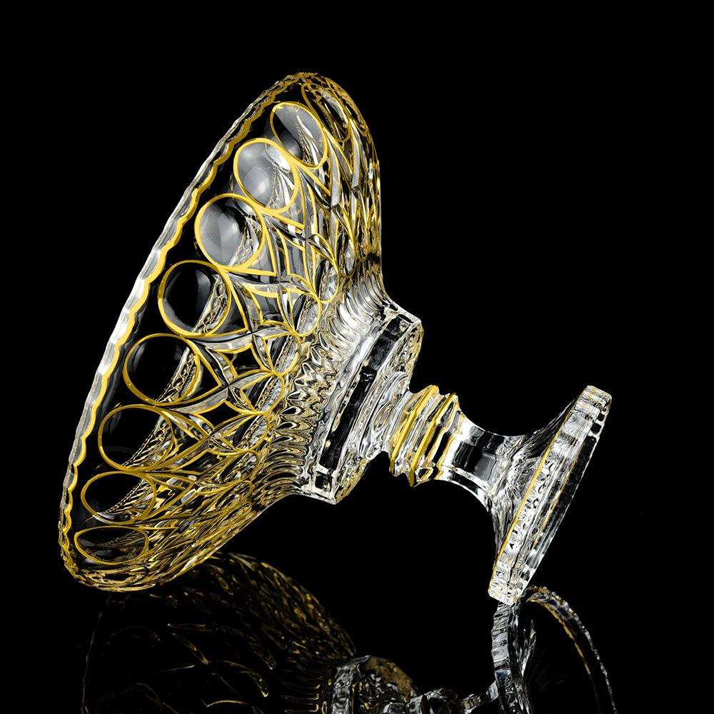 金像欧式轻奢创意果盘摆件客厅桌面玻璃高脚水果盘干果盘 - 图2