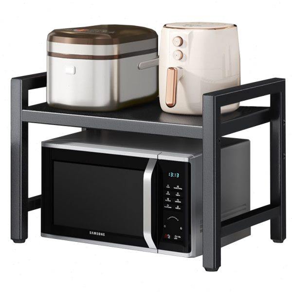 Factory kitchen promotion microwave oven storage rack for pot double-layer pot rack multi-layer household kitchen utensil storage retractable oven storage