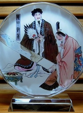 三国演义模型赵云工艺关羽礼物诸葛亮摆设曹操收藏品刘备水晶摆件