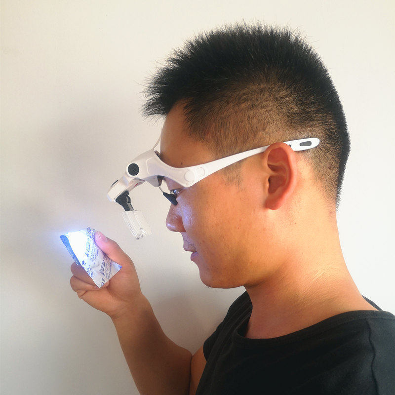 New product launch, head-mounted magnifying glass with LED light, electronic clock, mobile phone repair, seal carving for reading and reading by the elderly