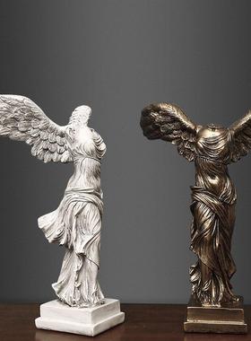 欧式胜利女神人物像雕塑树脂工艺品家居装饰摆件样板房书房摆件