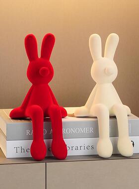 创意长耳兔子坐姿摆件轻奢高档软装高级家居客厅电视柜酒柜装饰品