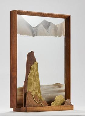 马鹿高山流水高档流沙画 画装饰摆饰客厅办公室长辈领导老师退休