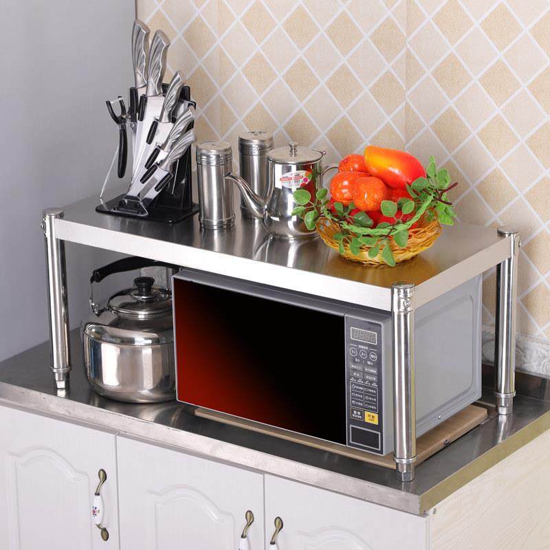厨房不锈钢置物架一层微波炉分层整体橱柜隔层烤箱架收纳隔断台面,淘宝优惠券,粉丝福利购,淘宝优惠卷