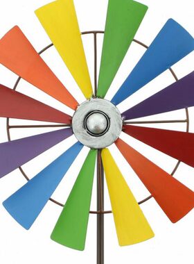 花园风车地插摆件装饰品 田园可爱彩色旋转大风车庭院园艺装饰品