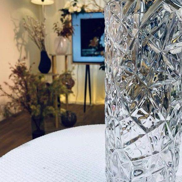 现代简约高级感法式复古玫瑰水晶插花艺术玻璃花瓶摆件客冰裂斑斓,淘宝优惠券,粉丝福利购,淘宝优惠卷