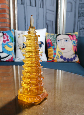 古法琉璃文昌塔九层塔家居送人佛堂玄关摆件礼品书房客厅工艺品