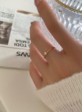 大码戒指女胖MM极细迷你钻2023年新款潮胖人粗手时尚个性食指指环