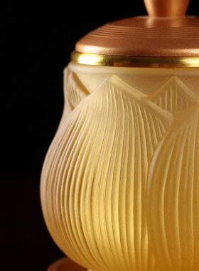 佛具用品台湾纯铜琉璃供水杯供佛杯佛前莲花圣水杯供杯摆件