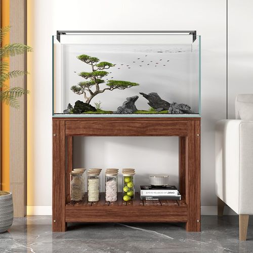 鱼缸架子实木鱼缸柜子底座松木草缸水族箱鱼缸底柜底架实木鱼缸架 - 图0